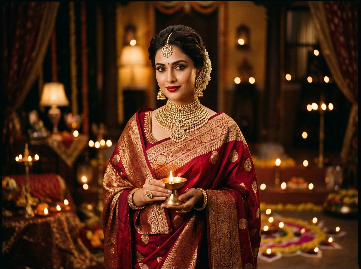 Festive Campaign Muse adorned in Gupta Jewellery